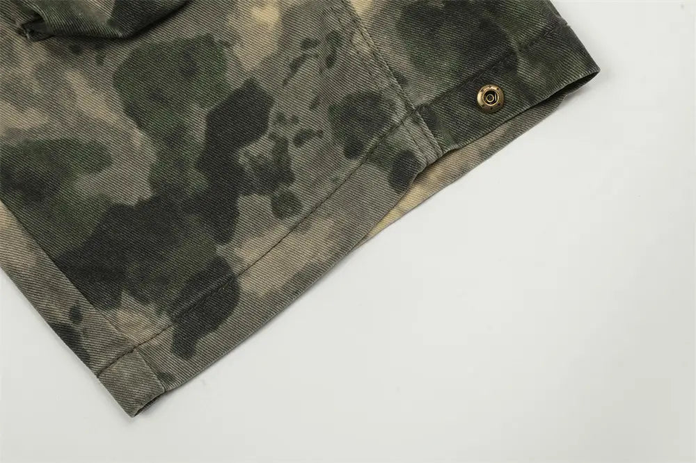 Mountain Outdoor Multi-pocket Workwear Tie-dye Camouflage Pants Men