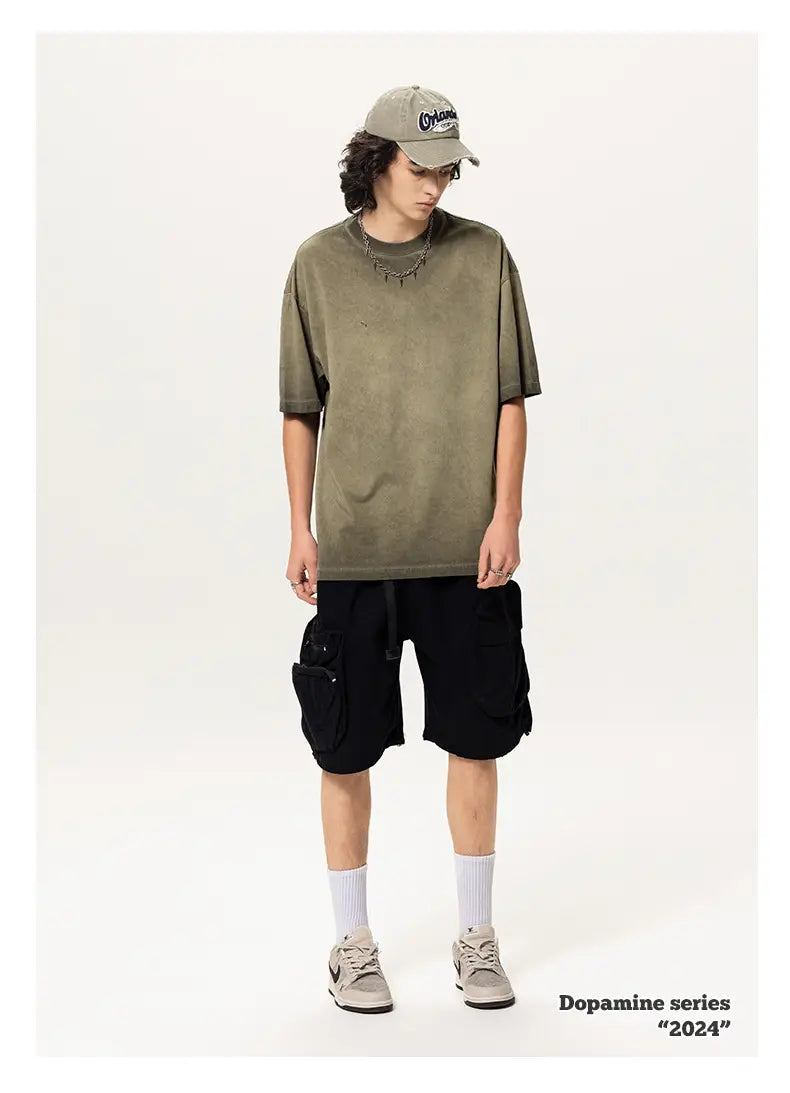 Street Dopamine Pure Cotton Washed Old Short Sleeve