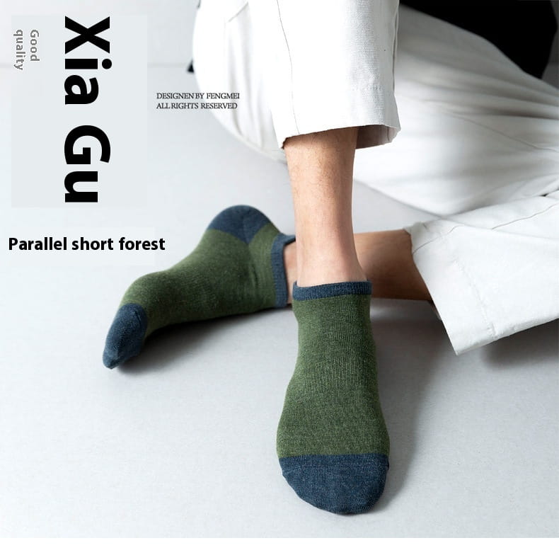 Combed Cotton Bottom Sweat-absorbing Deodorant Anti-ankle Socks Low-cut Men’s Retro Waist