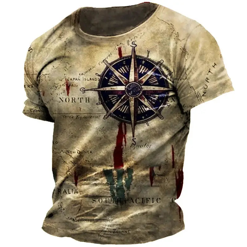 Men’s Casual Loose Short Sleeves T-shirt Round Neck