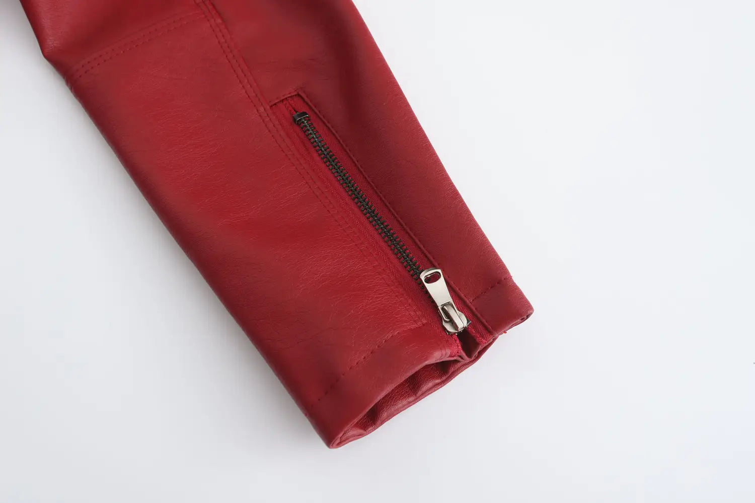 Women’s Short Slim-fit Leather Coat