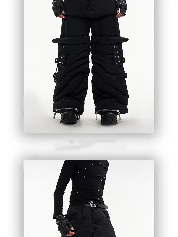 Men’s Winter Casual Pants With Folded And Thickened Legs
