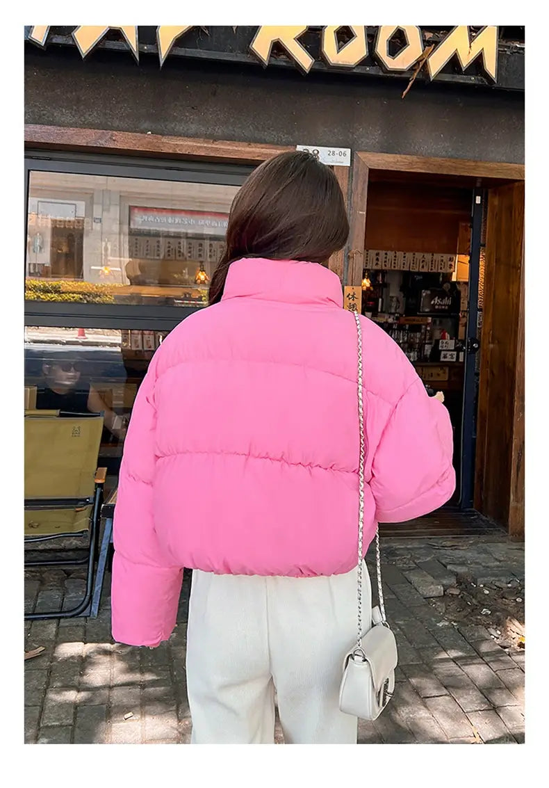 Stand-up Collar Thick Down Cotton Jacket Coat