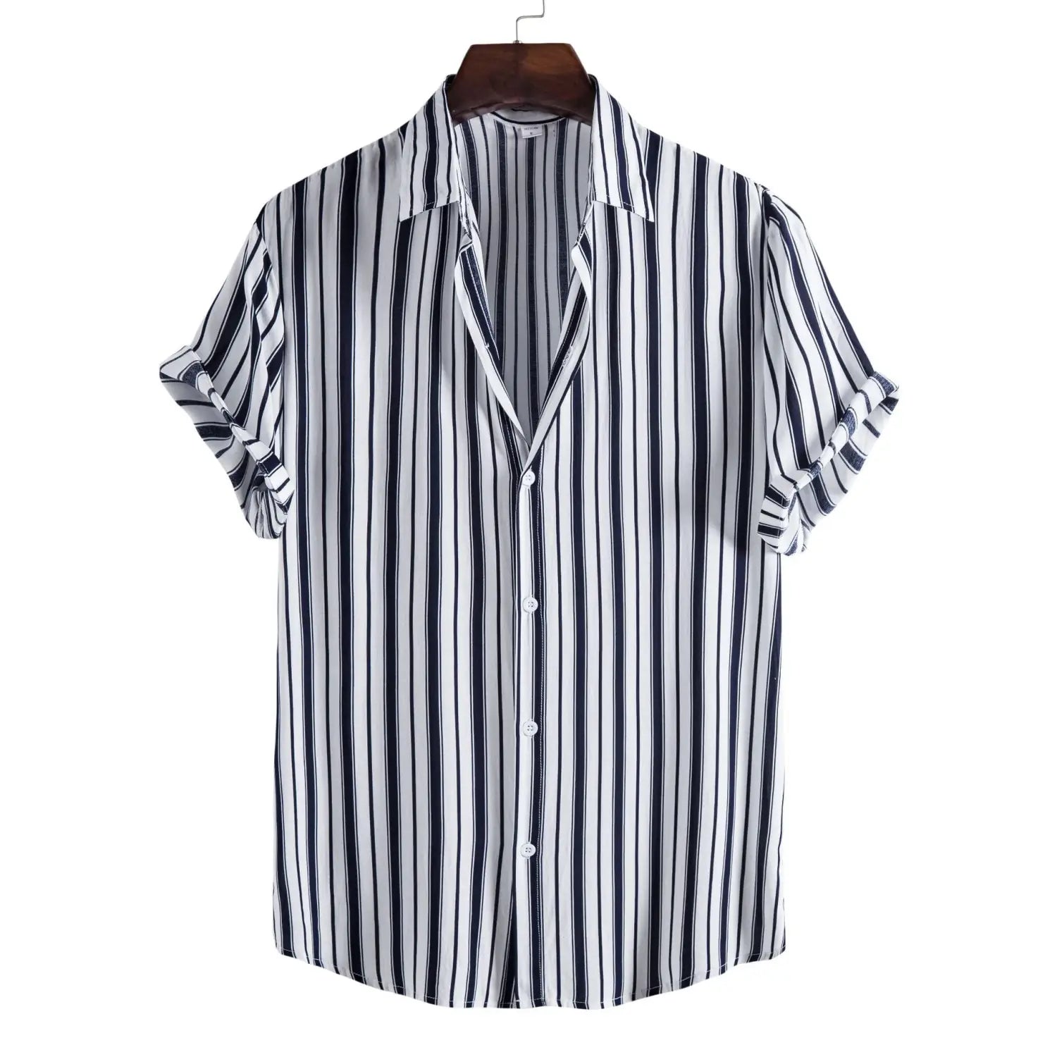 Lapel Cotton Slim-fit Printed Bamboo Shirt