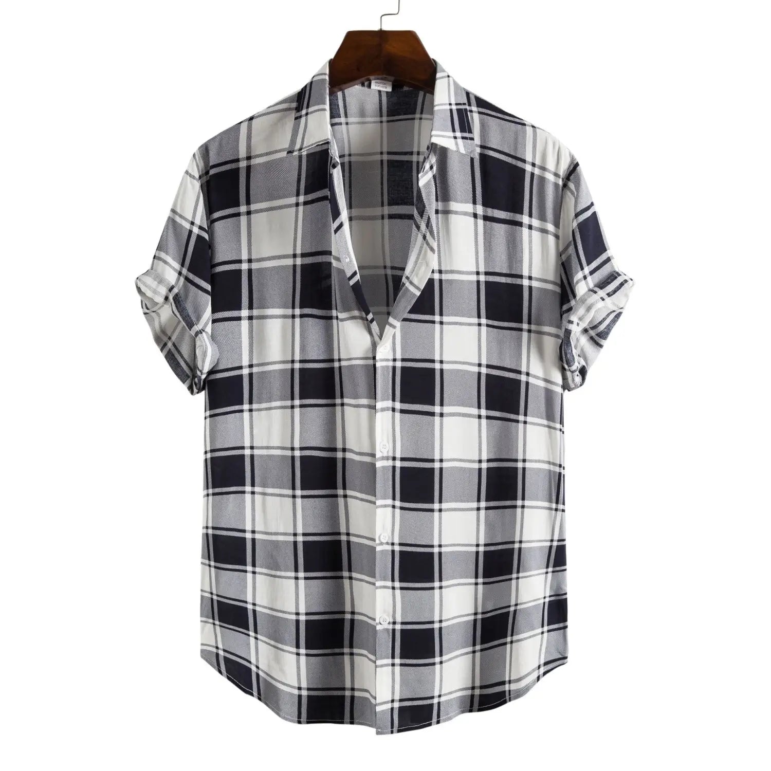 Lapel Cotton Slim-fit Printed Bamboo Shirt