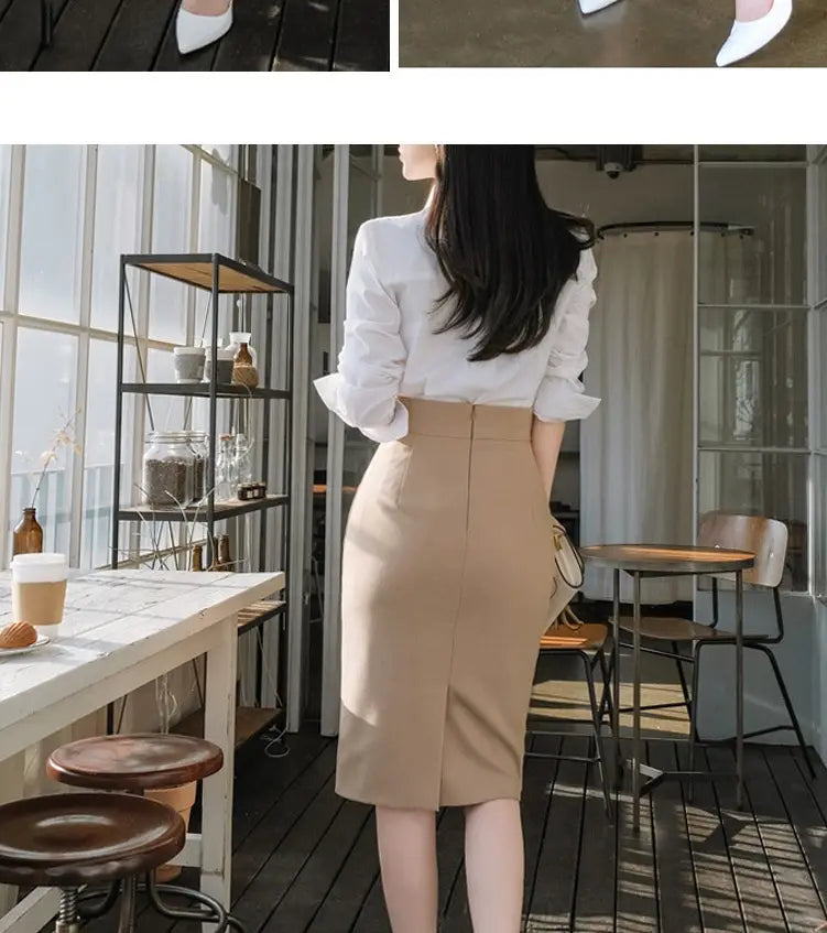 All-match Commute High Waist Slimming Office Lady Skirt