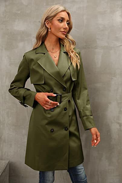European And American Autumn Women’s Double Breasted Fashion Casual Trench Coat