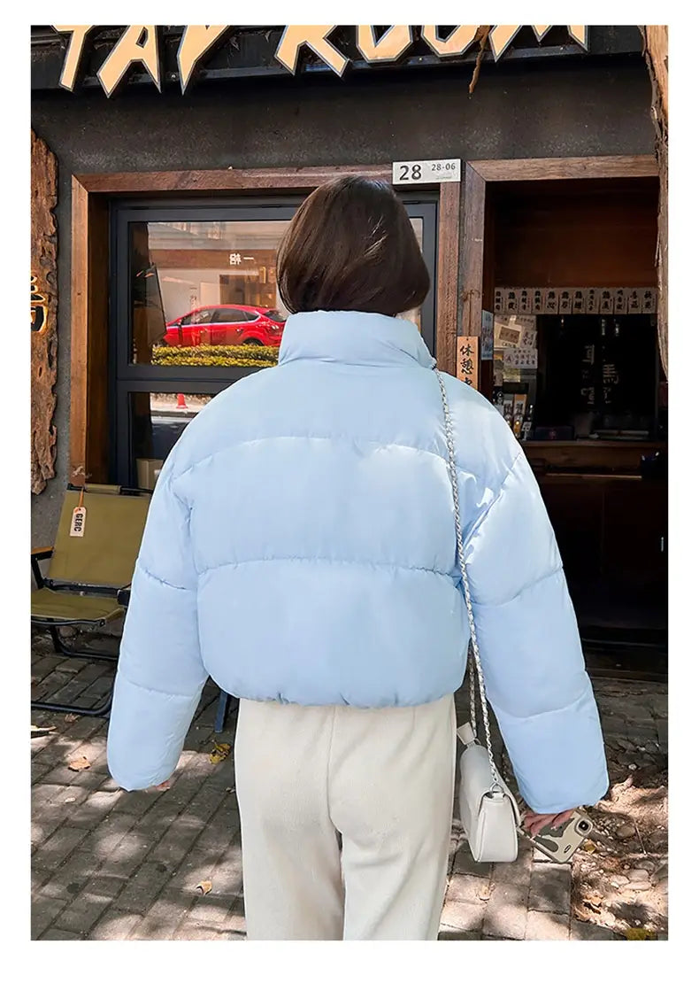 Stand-up Collar Thick Down Cotton Jacket Coat