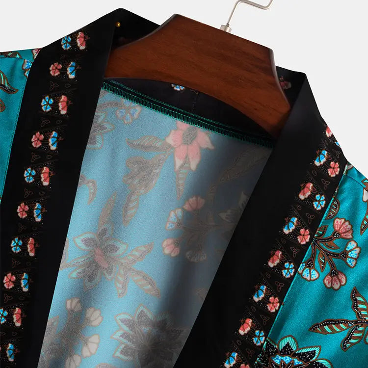 Men’s Beach Style Casual Short Sleeve Shirt Pants Set