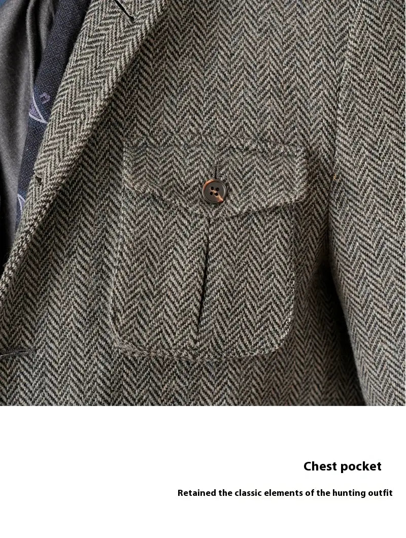 Collar Safari Jacket Jacket Commuter Business Keep Warm And Handsome Jacket Men