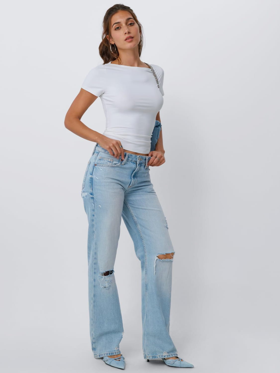 Round Neck Short Sleeve Slim Fit Hot Girl Going Out Tops