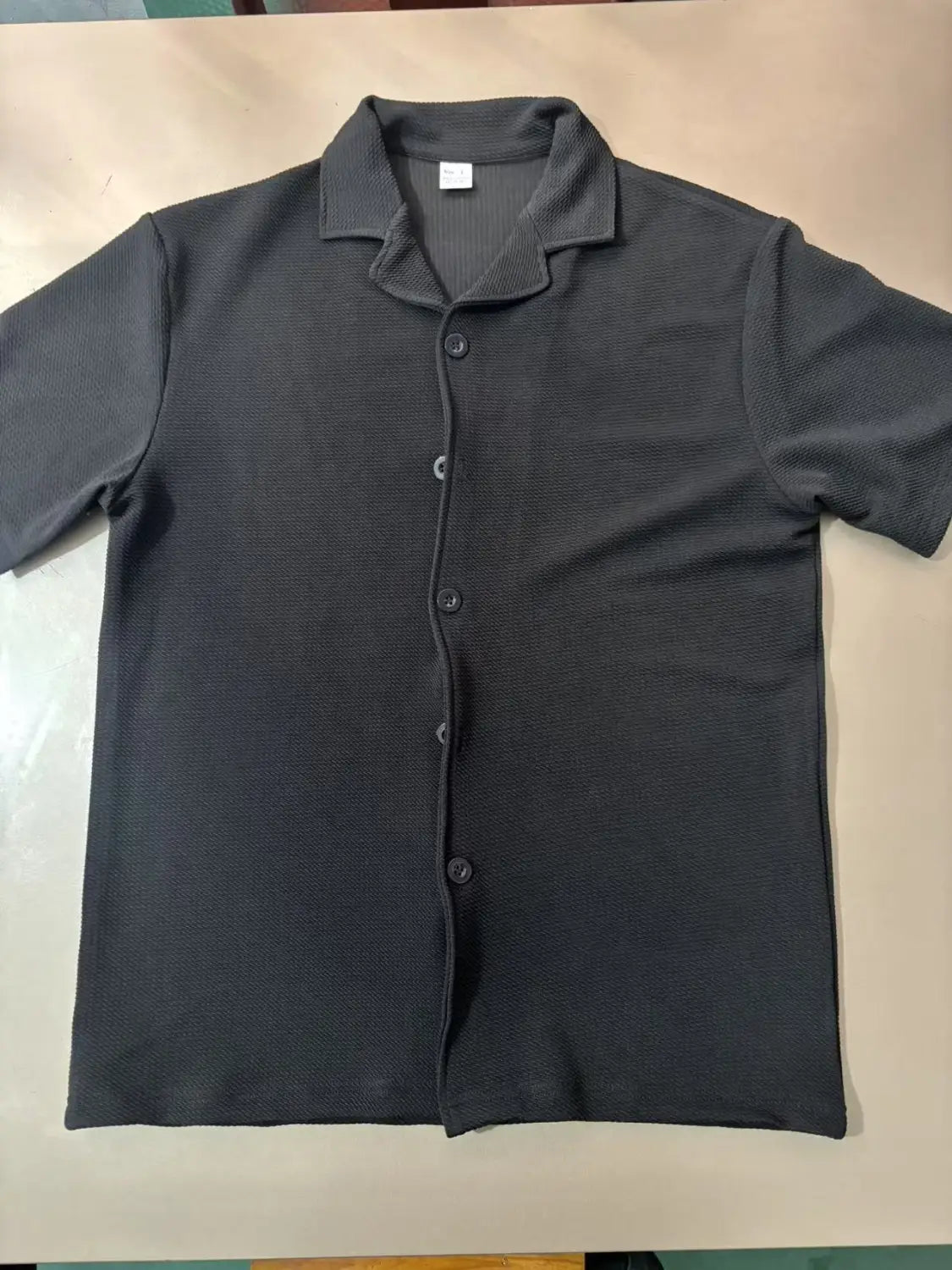 Daily Casual Short Sleeve Cardigan Shirt Men’s Suit Solid Color Summer