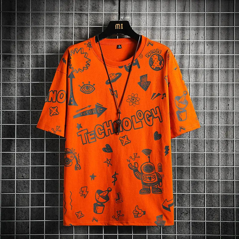 Men’s Teenage Fashion Trendy Short Sleeve T-shirt