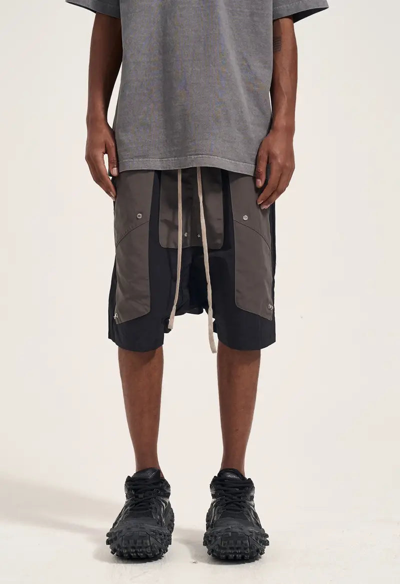 Men’s Casual Loose Shorts Contrast Patch