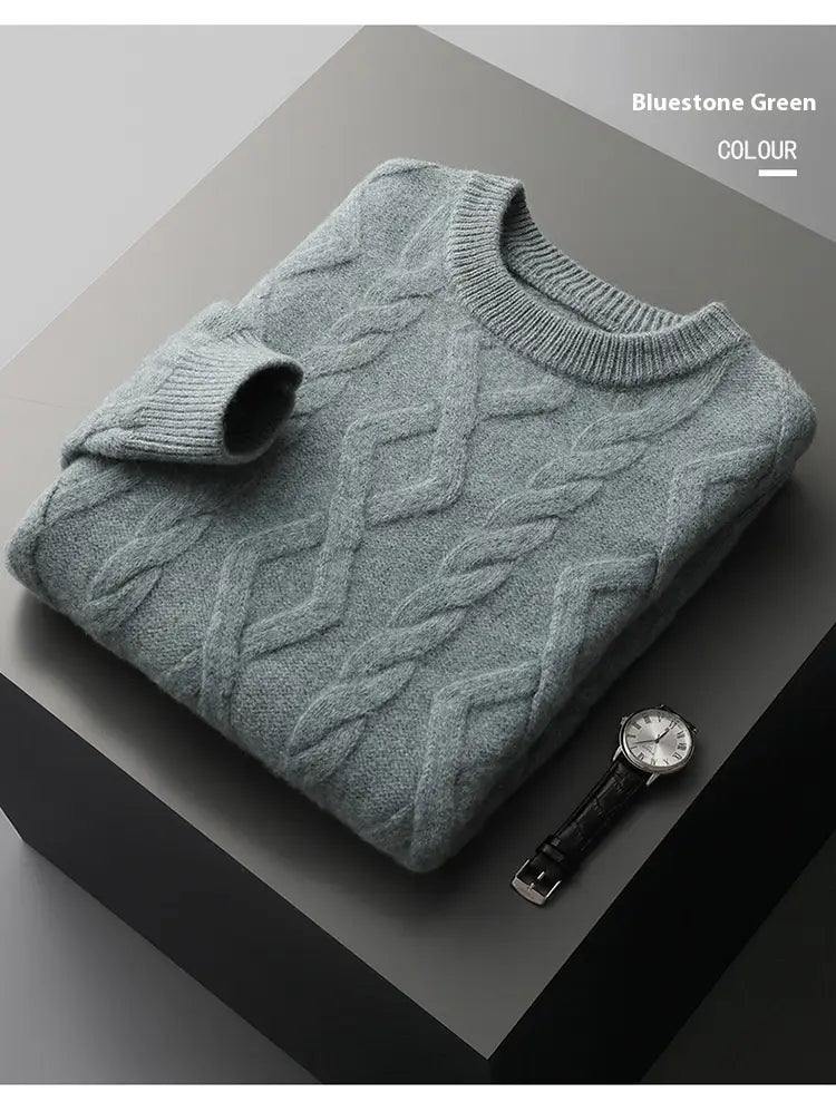 Men’s Thickened Round Neck Sweater Pullover Knitting Bottoming Shirt