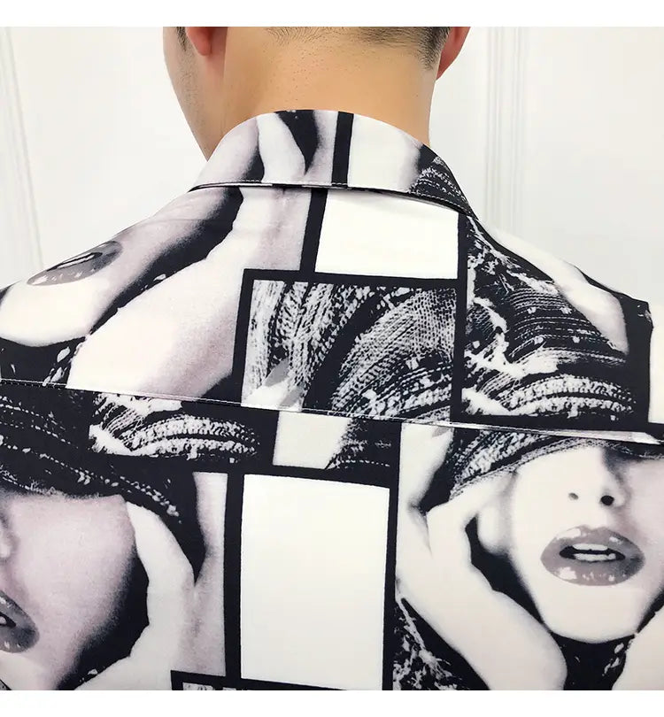 Men’s long-sleeved floral shirt