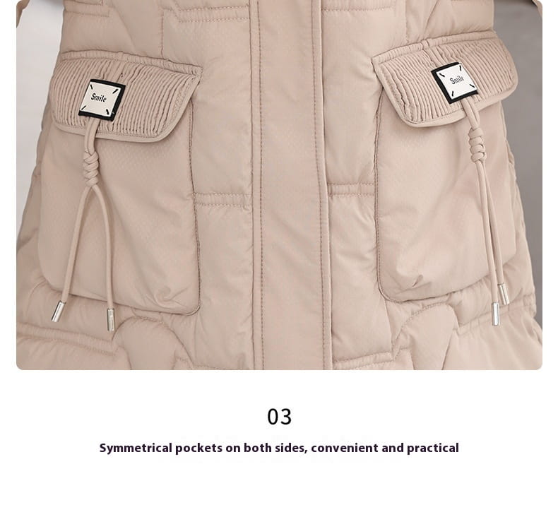 Hooded Down Coat Mid-length Thickened