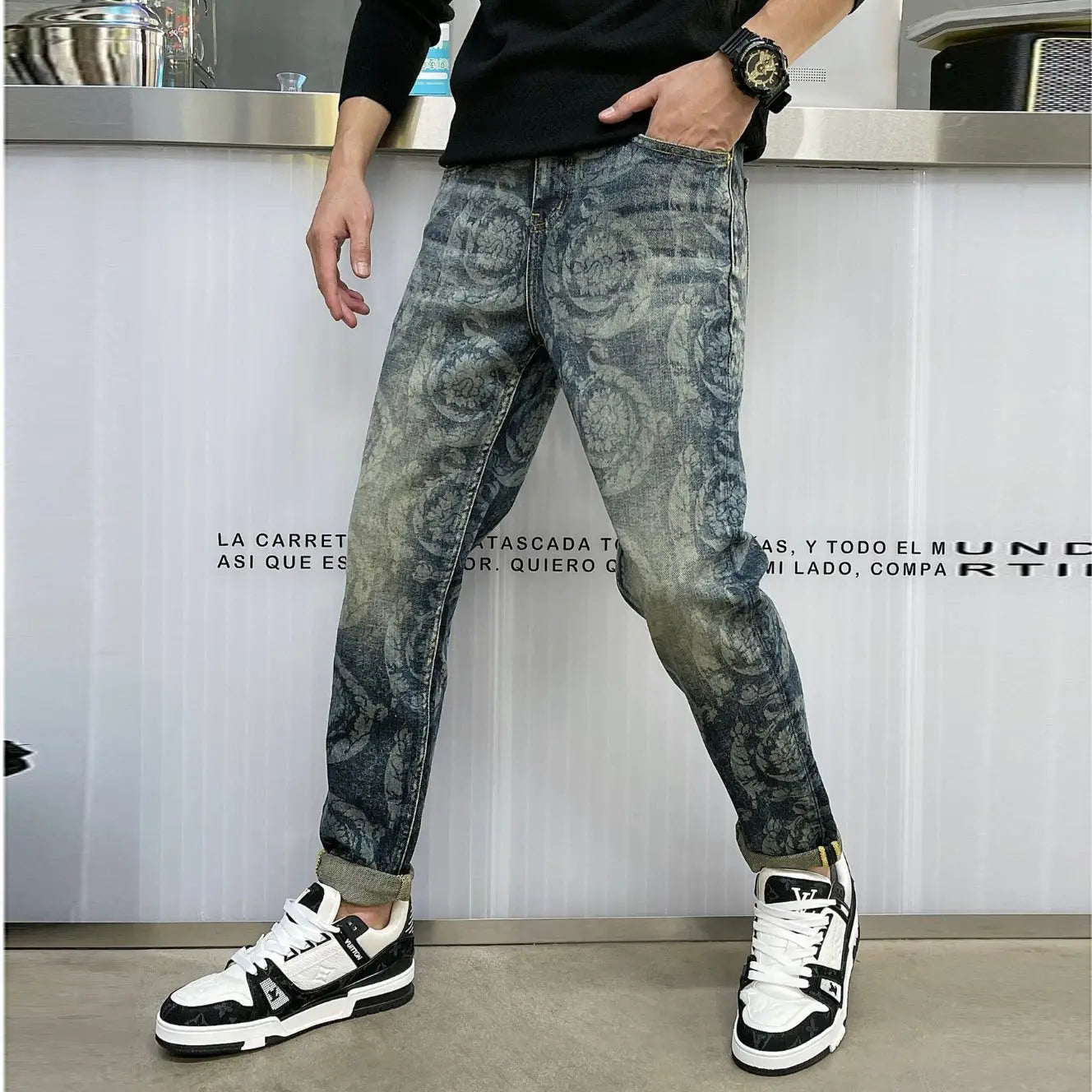 Fashion Men’s Jeans Casual Stretch Pants