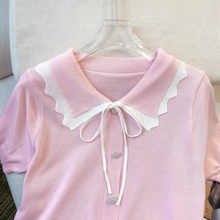 Women’s Design Short Sleeve Bow T-shirt