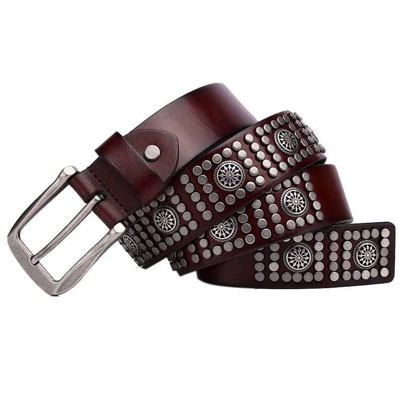 Fashion Rivet Cowhide Punk Belt