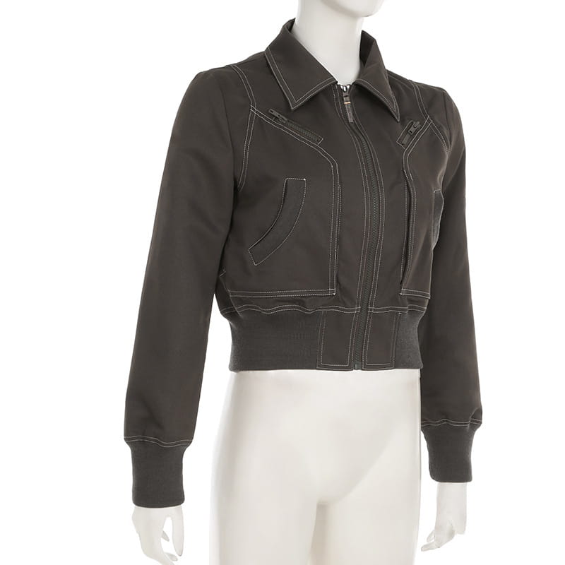 European And American Retro Lapels Cinched Bodycon Slimming Jacket