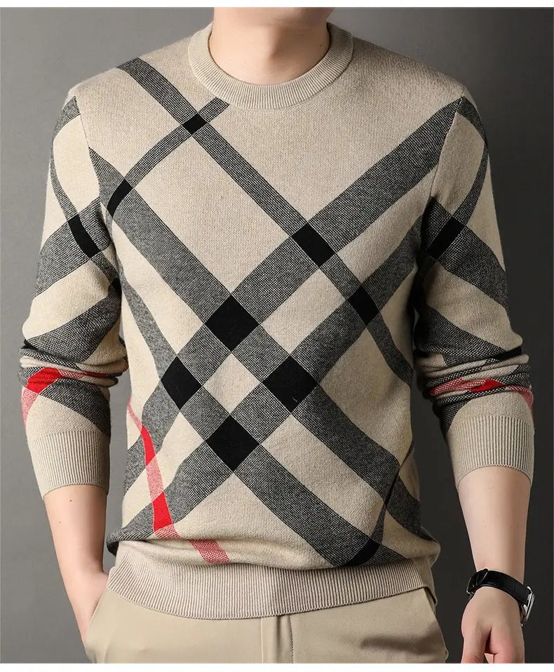 Autumn Sweater Men’s Casual Loose Print