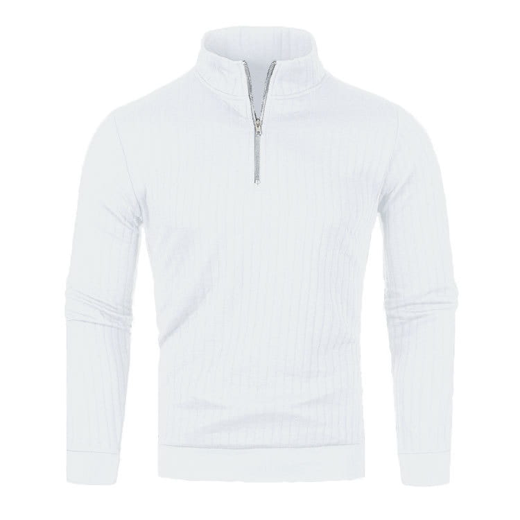 Leisure Pullover Men’s Half-high Collar Zip Sweater