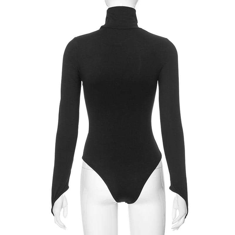 Women’s Solid Color Casual Round Neck Long Sleeve Slim Fit Jumpsuit