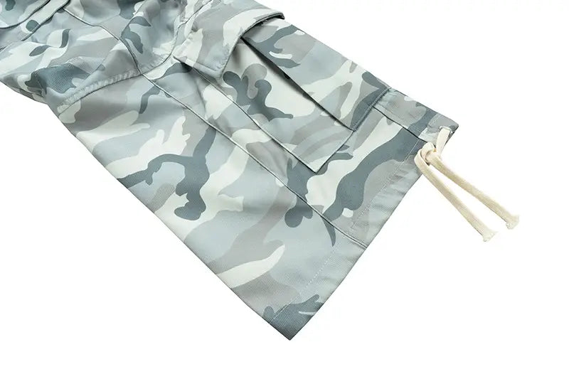 Multi-Pocket Workwear Camouflage Casual Loose Fashion Brand Wide Leg Paratrooper Pants Men