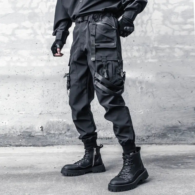 En’s Spring Tactical Functional Wind Ribbon Paratrooper Pants