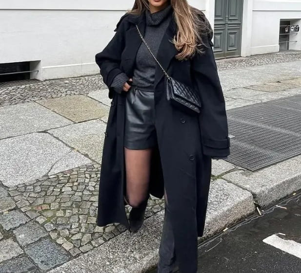 Loose Double Buckle Lapel Long Overcoat Outerwear