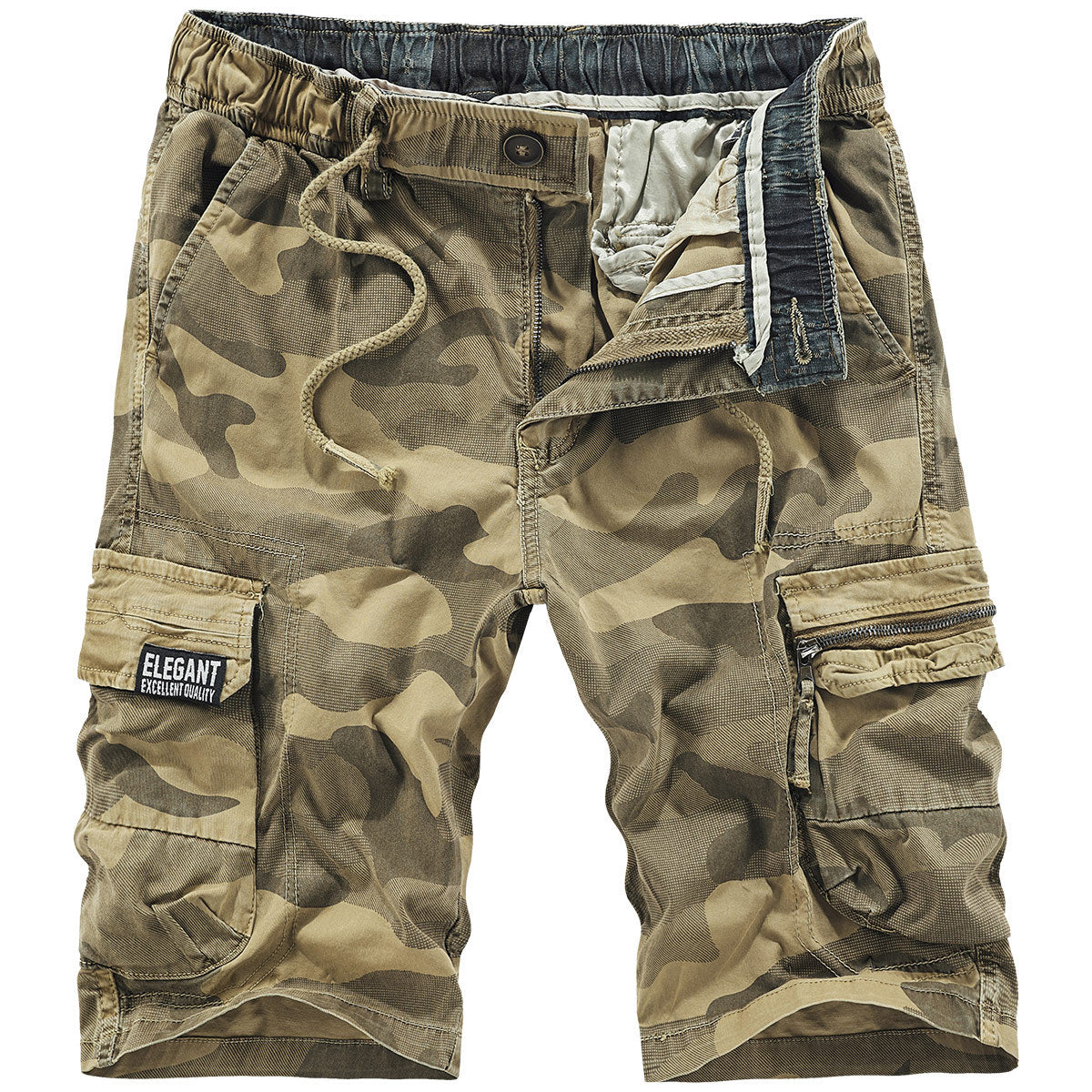 Men’s Fashion Loose Straight Casual Sports Shorts - Khaki / 29