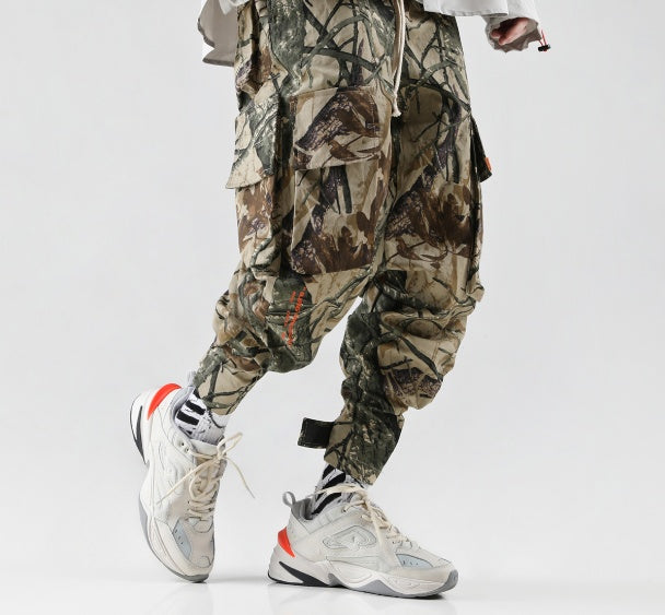 Europe and the United States street loose multi-pocket INS casual beam pants