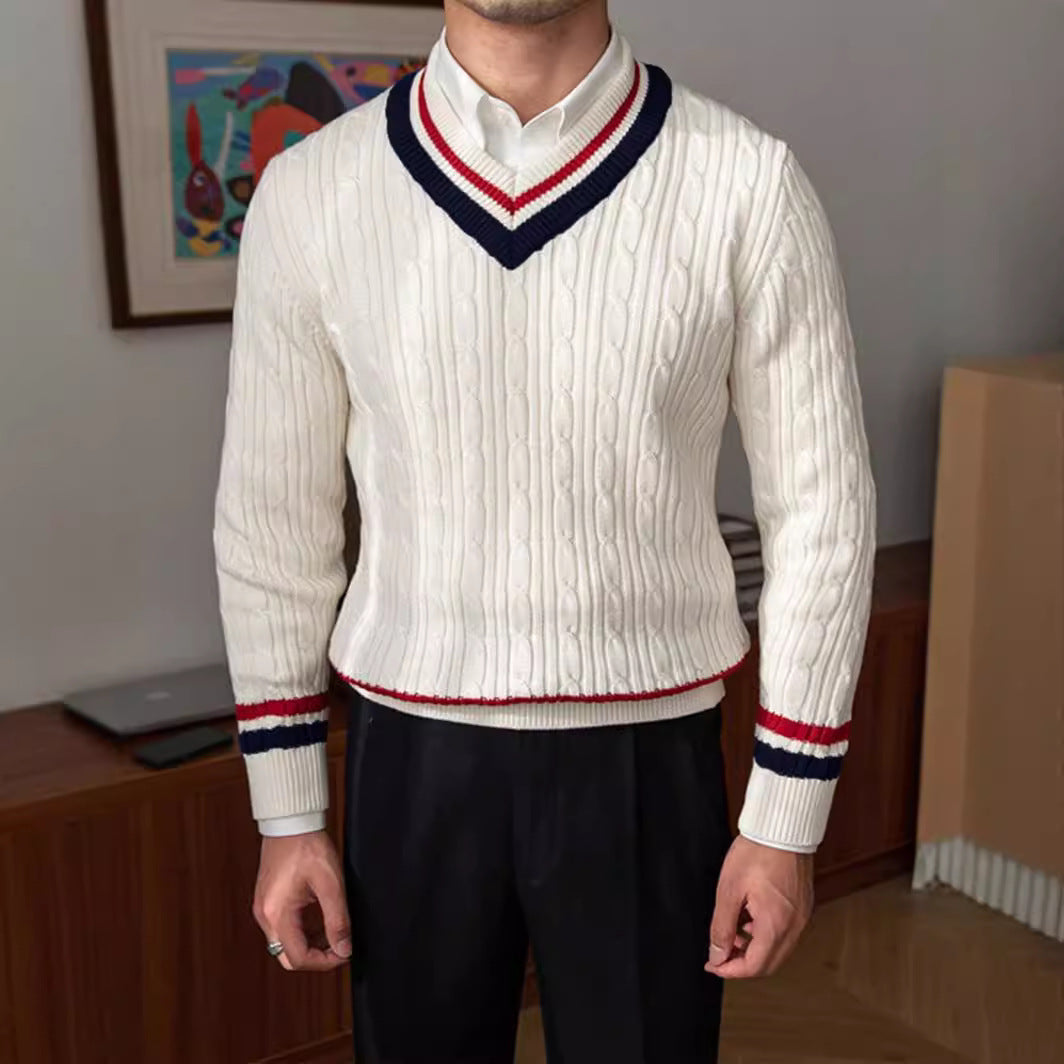 Cardigan V-neck Sweater Sweater - Milky White / S