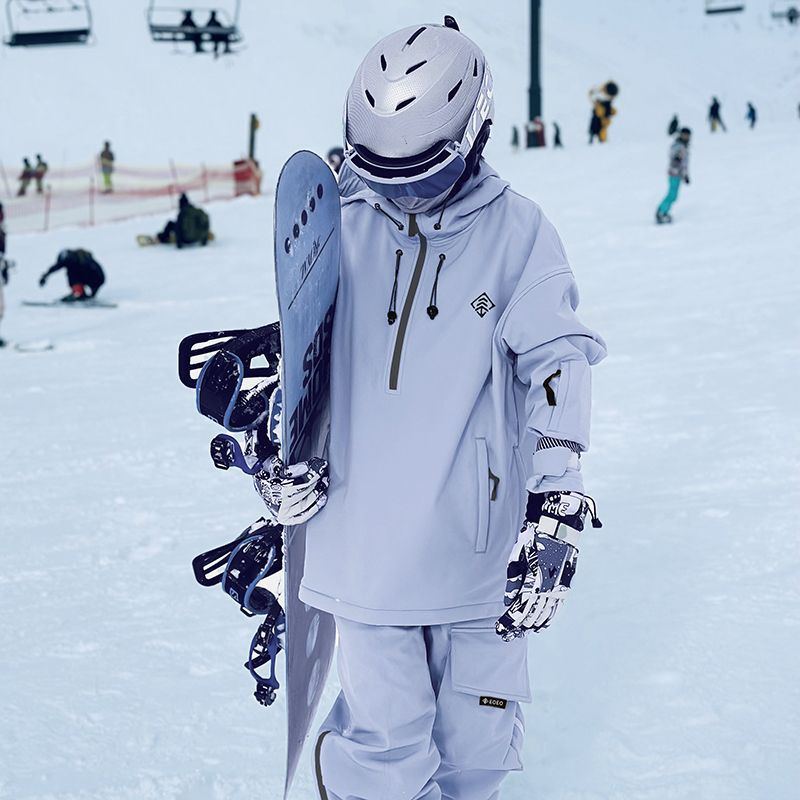 Ski Suit Soft Shell Sweater Women’s Men’s Pullover Top Veneer Double Board Waterproof Coat