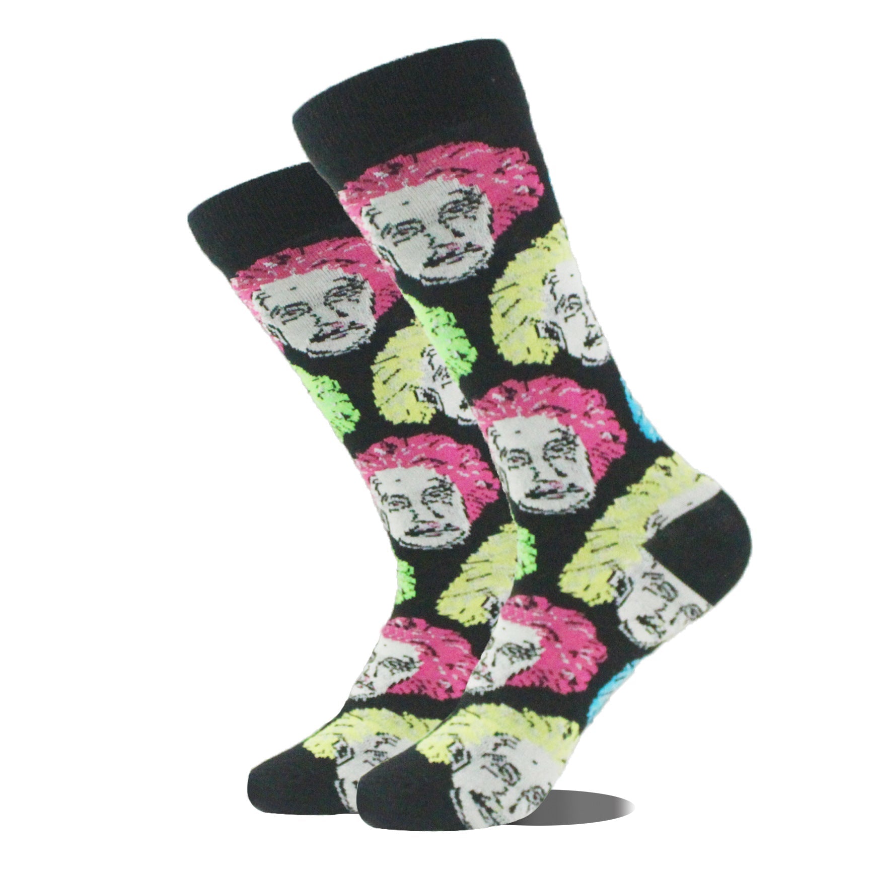 Men’s Cartoon Animal Retro Oil Painting Mid-calf Socks - Einstein / Average Size