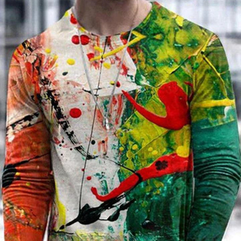 Men’s Long Sleeve Bottoming T-Shirt Round Neck - 1 Style / S