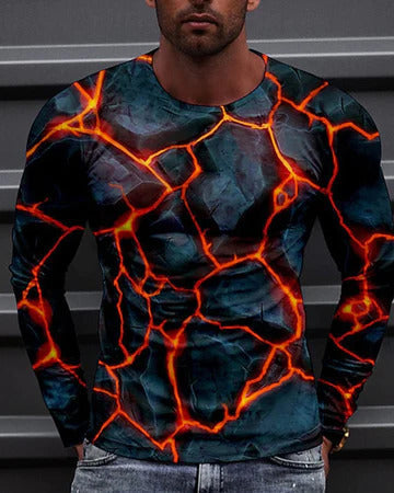 Men’s Long Sleeve Bottoming T-Shirt Round Neck - 7 Style / S