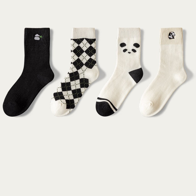 Cartoon Cute Cotton Tube Socks - Combination1 / 4pairs