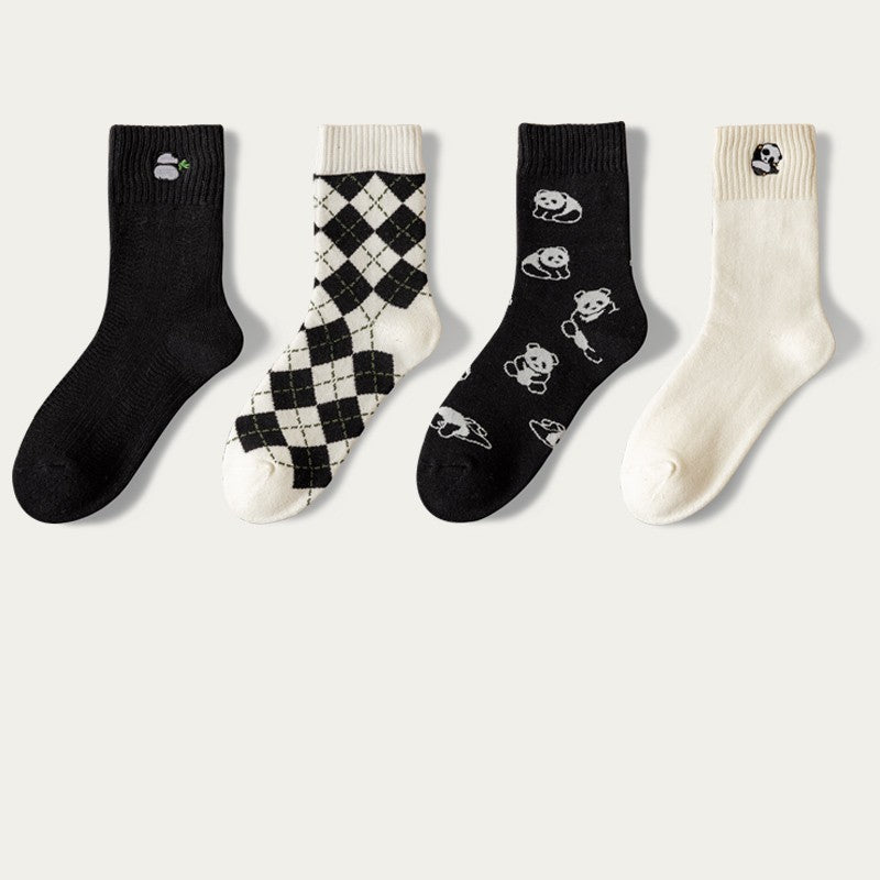 Cartoon Cute Cotton Tube Socks - Combination2 / 4pairs