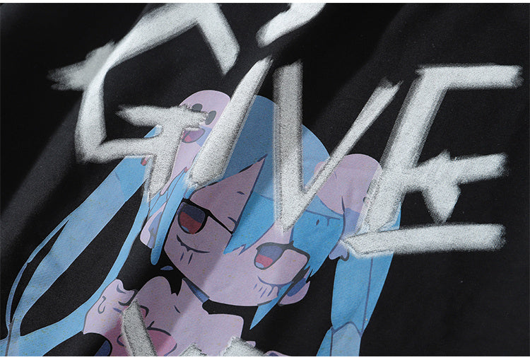 Loose two-dimensional cartoon long sleeves