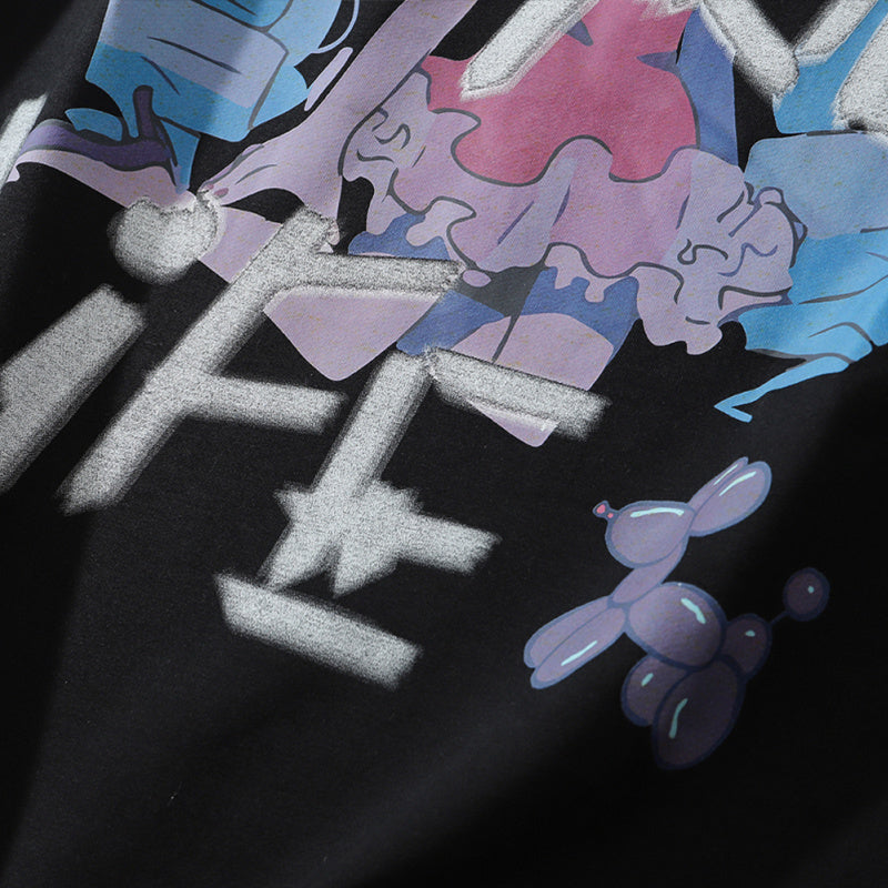 Loose two-dimensional cartoon long sleeves