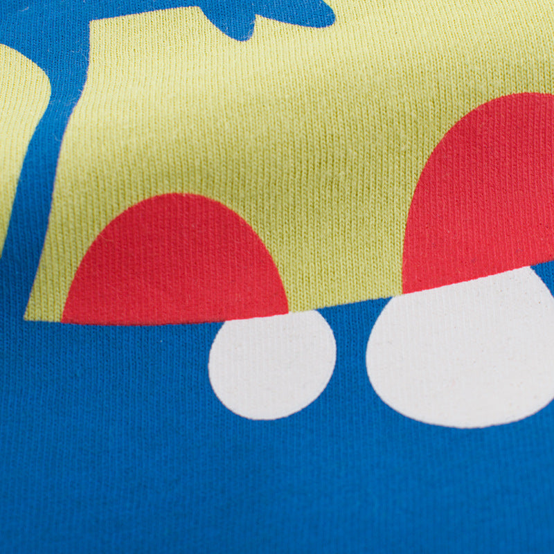 Children’s top cartoon T-shirt with round neck and short sleeve