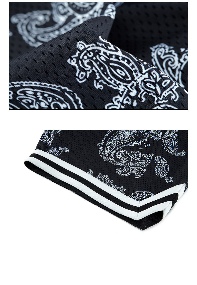 Breathable Mesh Material Full Printed Cashew Shorts