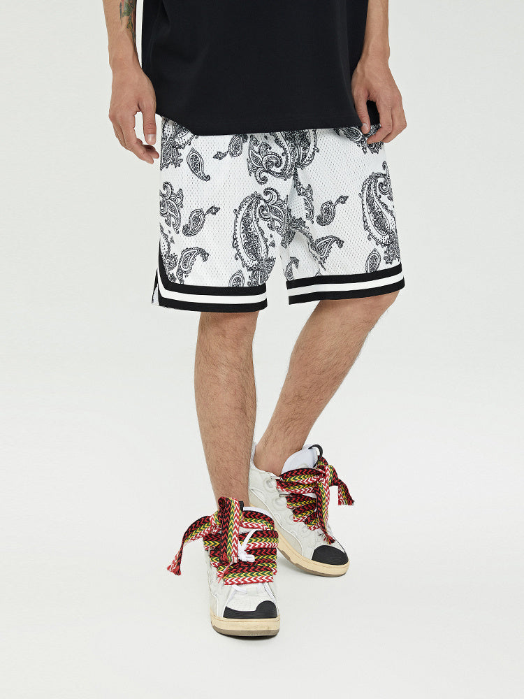 Breathable Mesh Material Full Printed Cashew Shorts