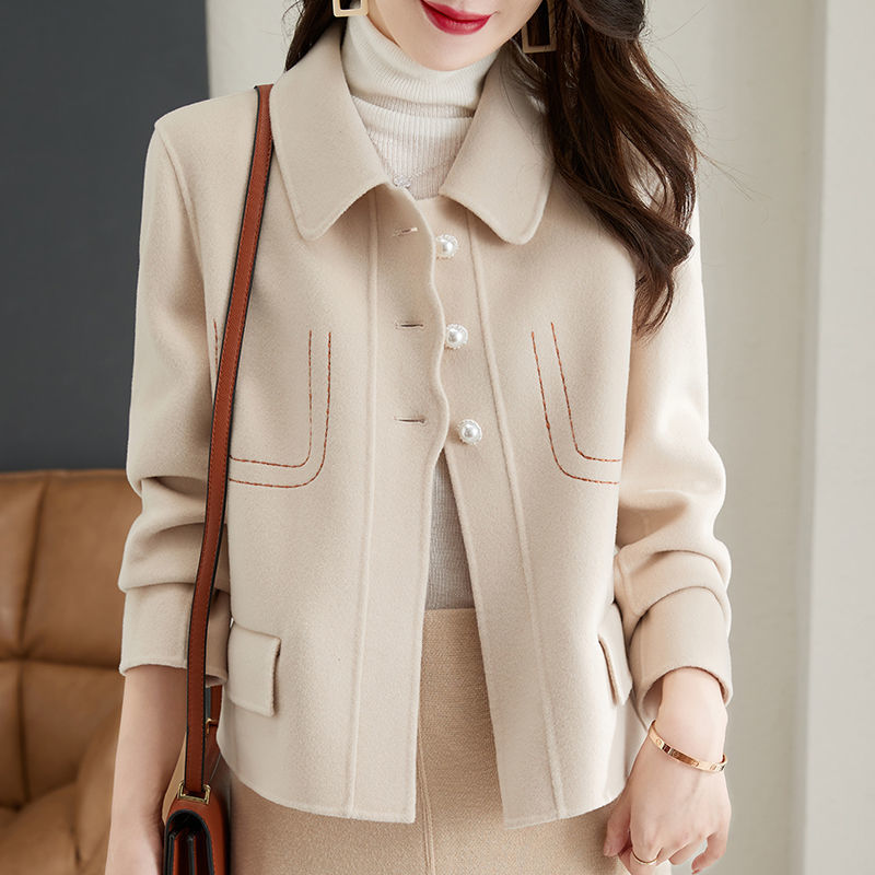 Fashionable Korean Style Slimming Casual All-matching Graceful Solid Color Small - Cashew White / M
