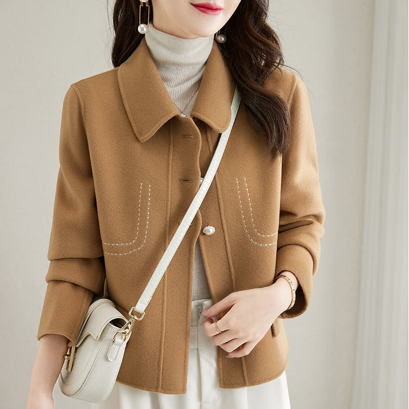 Fashionable Korean Style Slimming Casual All-matching Graceful Solid Color Small - Cashew White / M