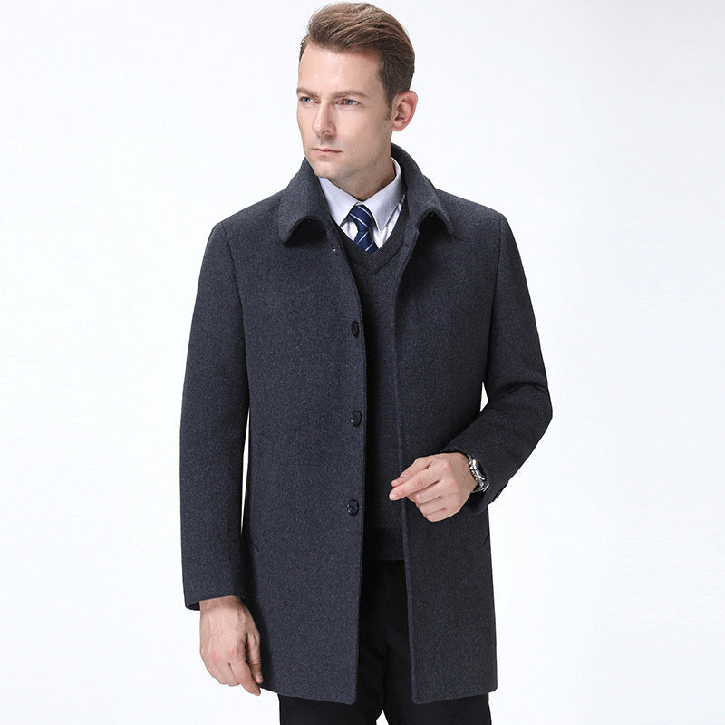 Cashmere coat down liner thick woolen coat