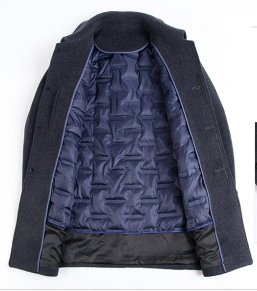Cashmere coat down liner thick woolen coat