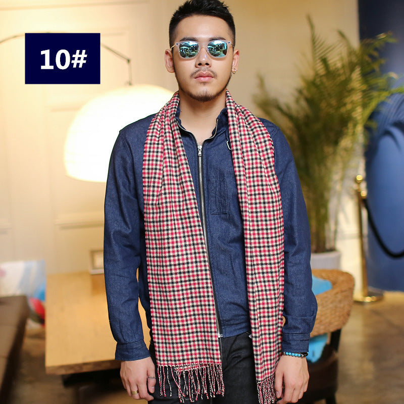 Men’s Fashion Casual Warm Plaid Scarf - 10 Style